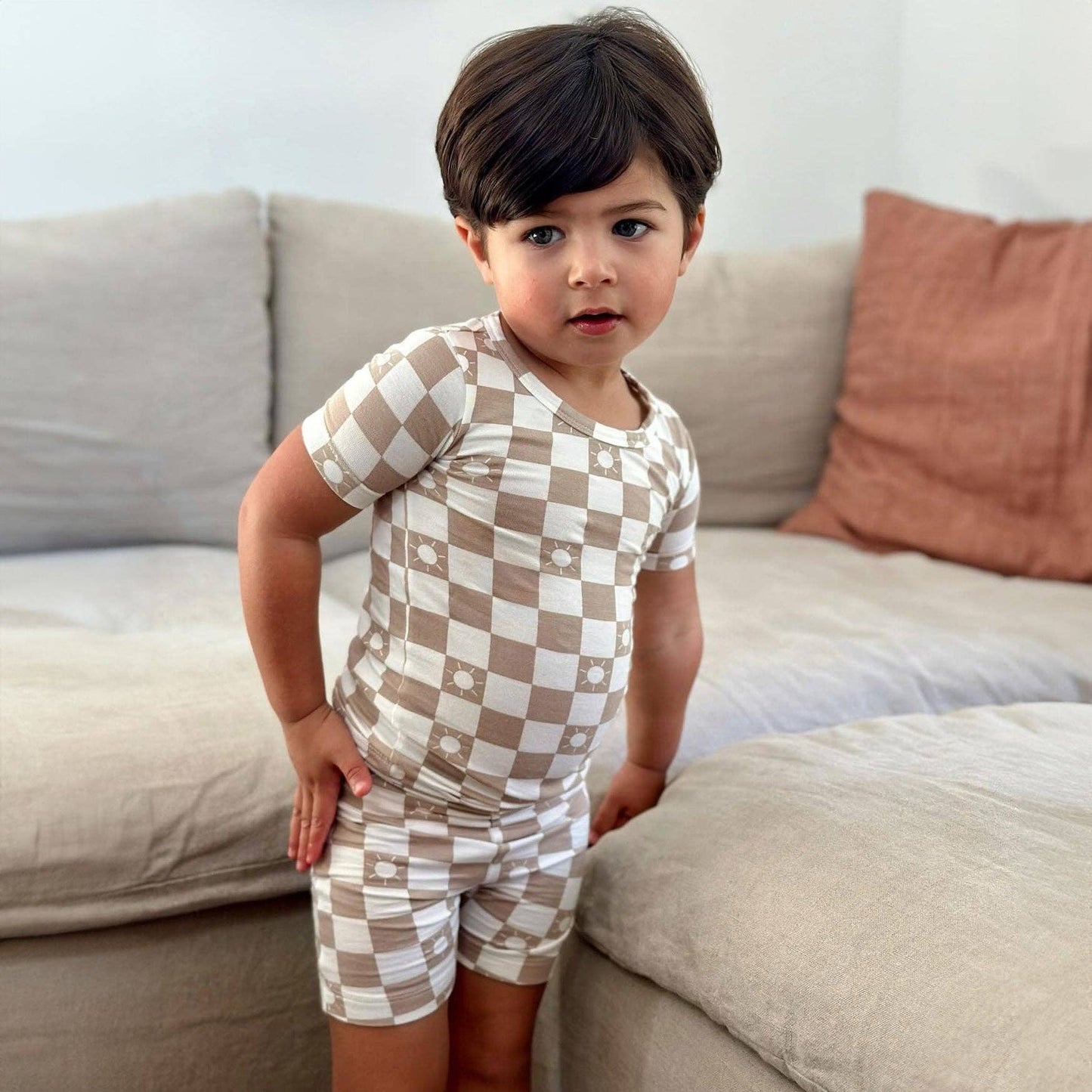 Summer Lounge Set - Tan Sun Checkerboard