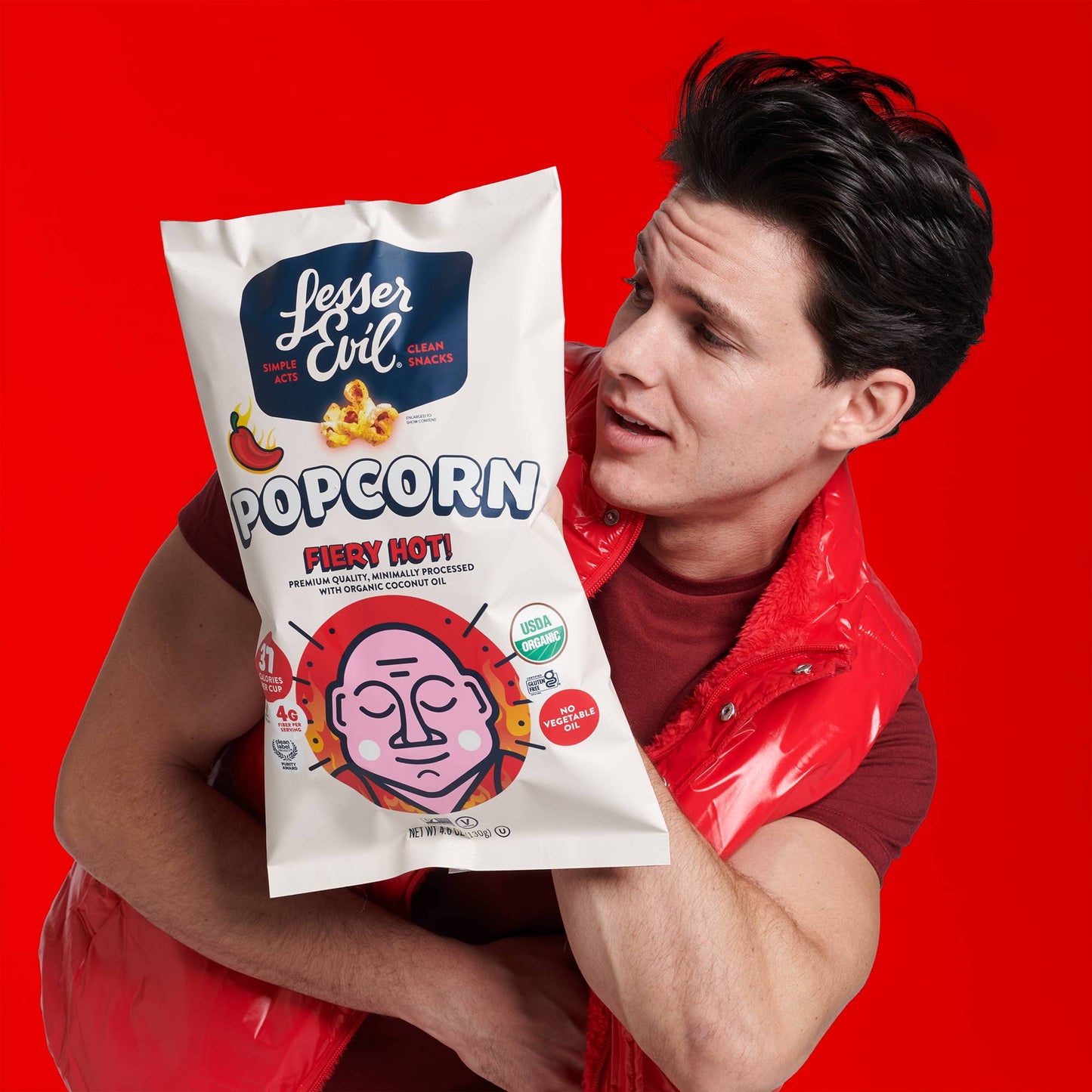 Organic Popcorn, Fiery Hot 4.6 oz