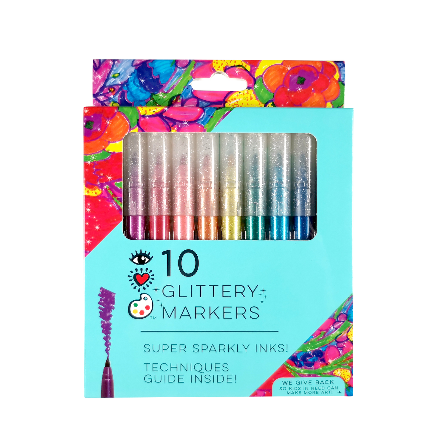 10 Glittery Markers - IHeartArt