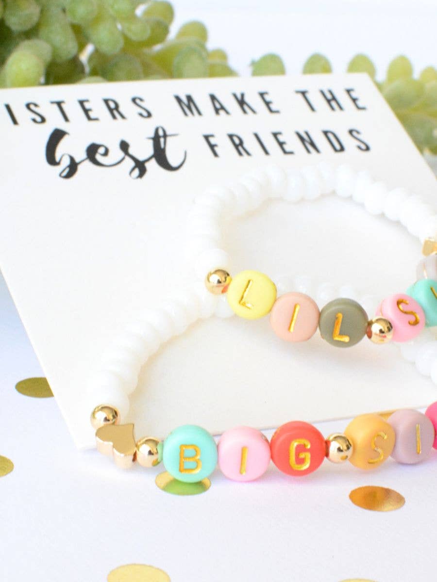Big sis Lil sis best friends bracelet set - Birthday