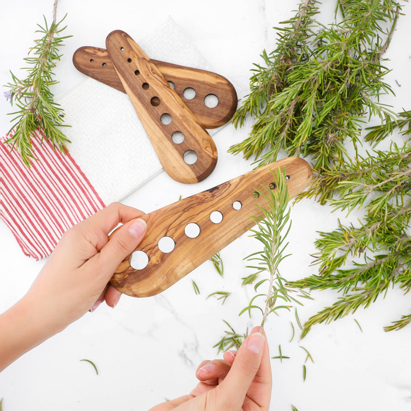 Olive Wood Herb Stripper – Handmade Kitchen Tool