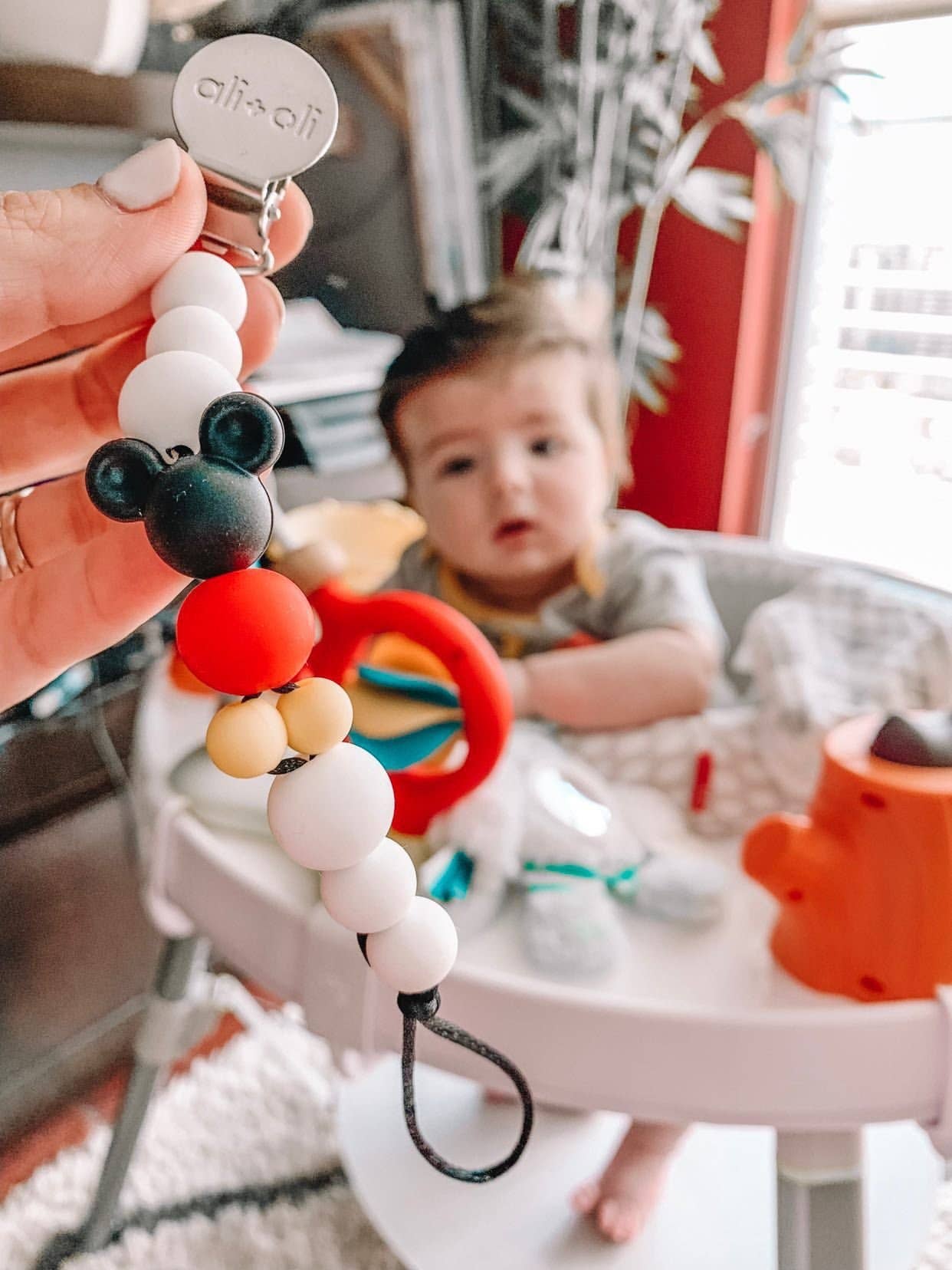 Silicone Pacifier Clip - Mouse