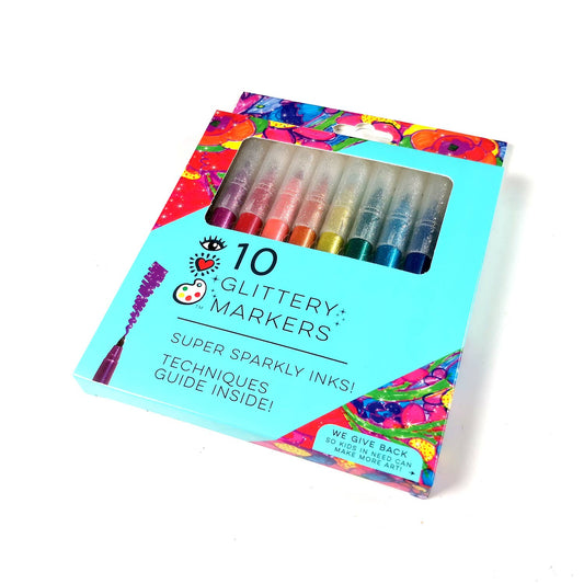 10 Glittery Markers - IHeartArt