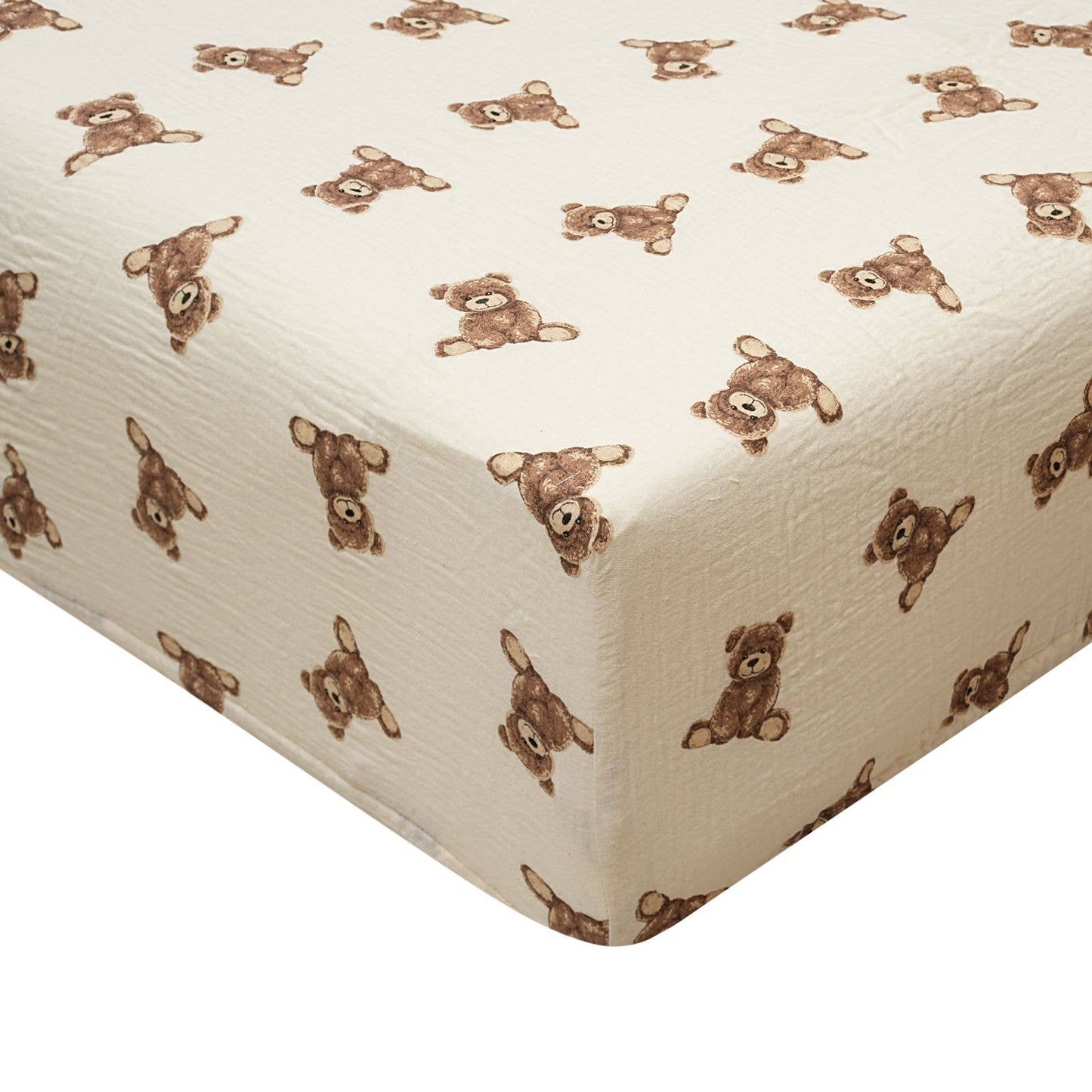 Cotton Crib Fitted Sheet – Teddy Bear