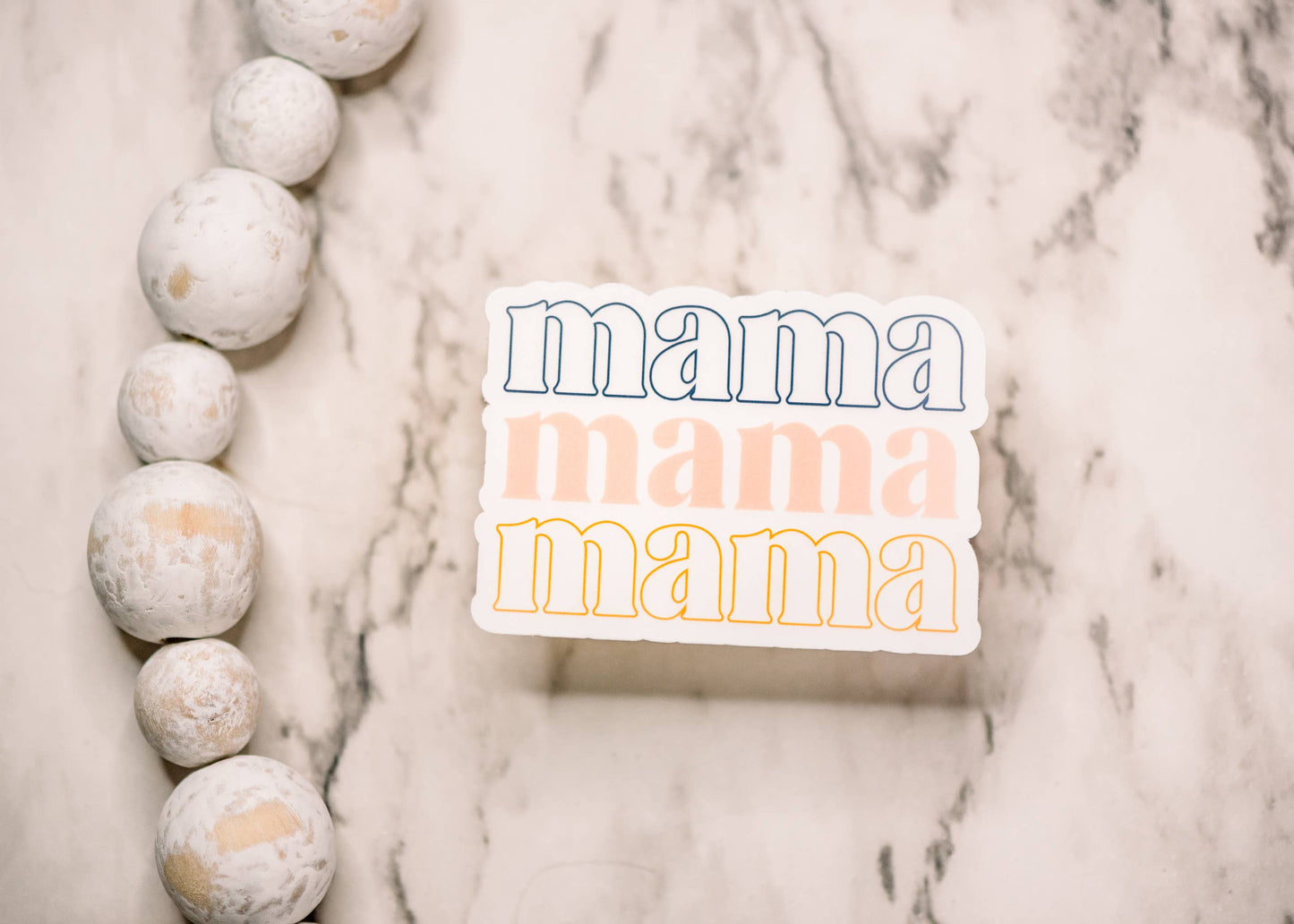Mama Stacked - Clear Vinyl Sticker - 3"x3"