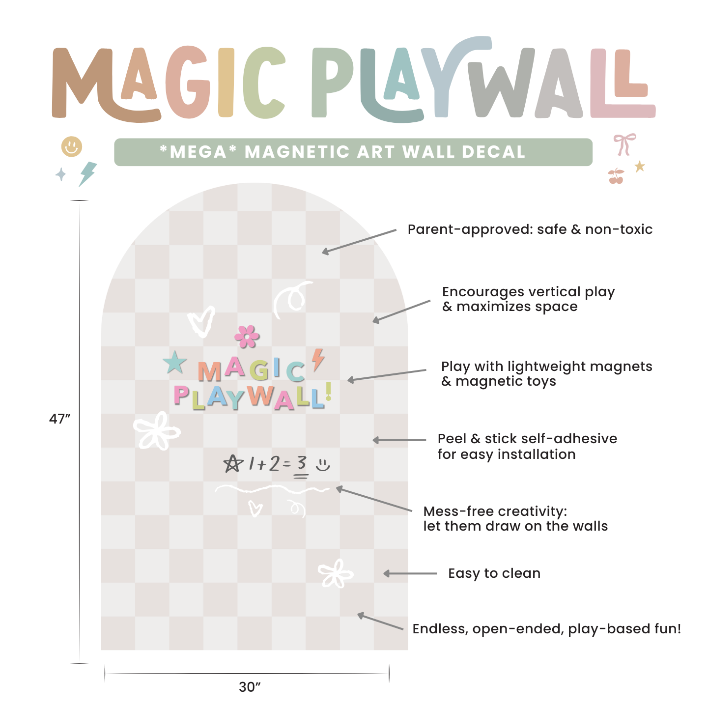 MEGA Magic Playwall - Arch Magnetic Wall Decal