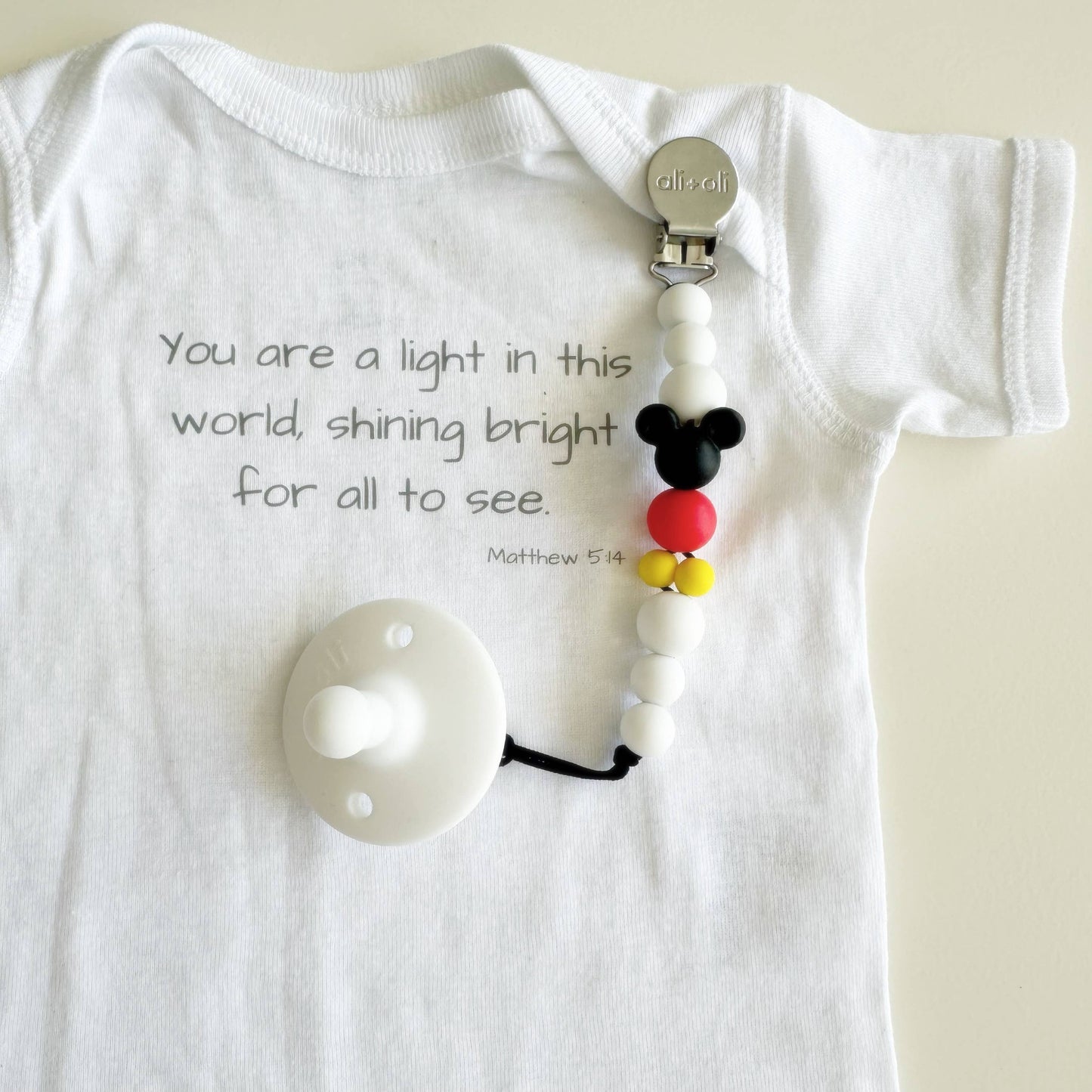 Silicone Pacifier Clip - Mouse