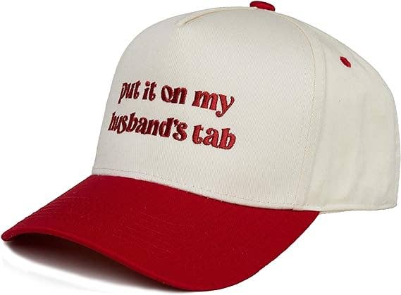 Put It on My Husbands Tab Hat - Beige/Red