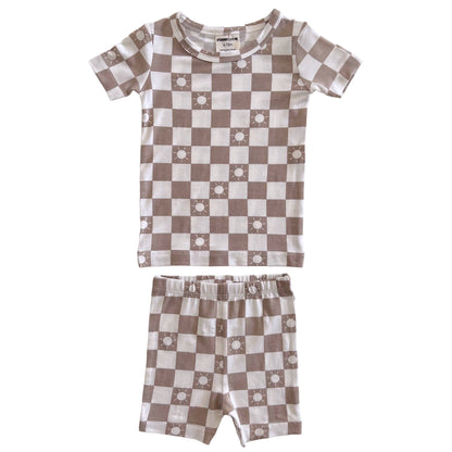 Summer Lounge Set - Tan Sun Checkerboard