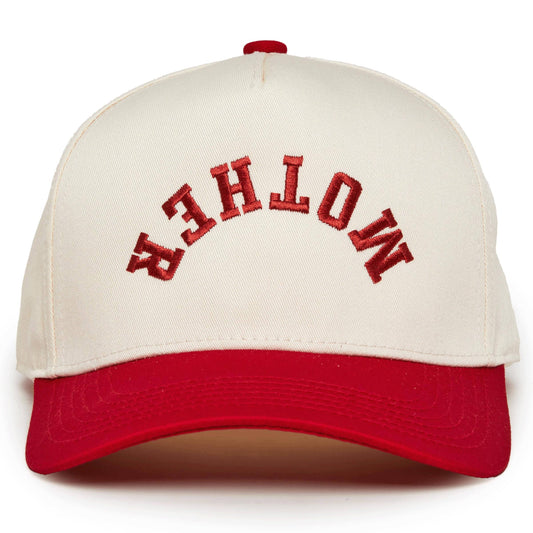 Mother (Upside Down) Hat - Red/Beige