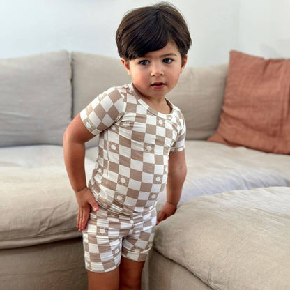 Summer Lounge Set - Tan Sun Checkerboard