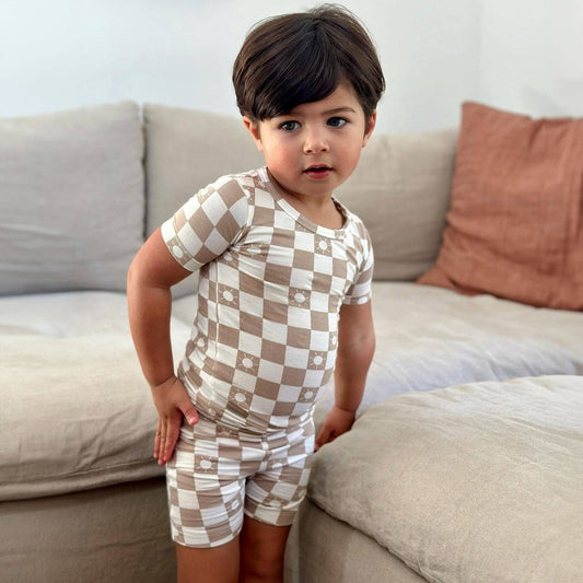 Summer Lounge Set - Tan Sun Checkerboard