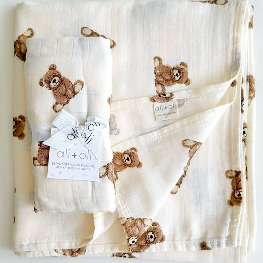 Bamboo Muslin - Teddy Bear