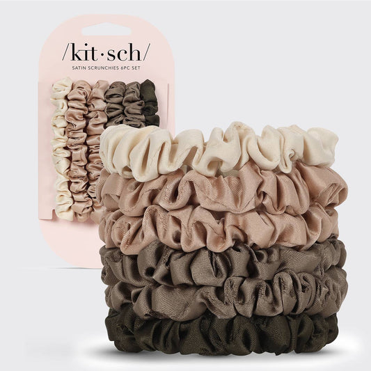 Ultra Petite Satin Scrunchies (6pc) - Eucalyptus