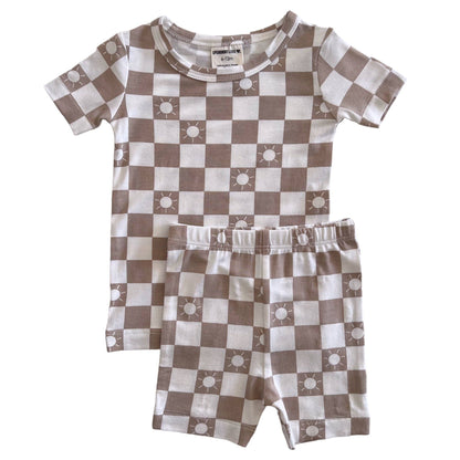 Summer Lounge Set - Tan Sun Checkerboard