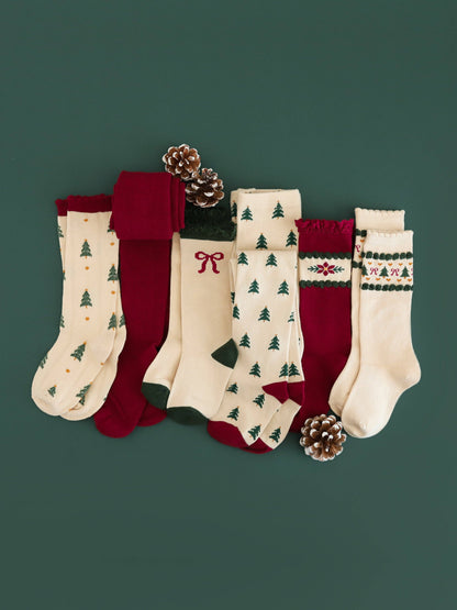 Tree Farm Scalloped Knee Socks