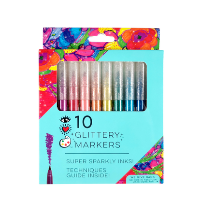 10 Glittery Markers - IHeartArt