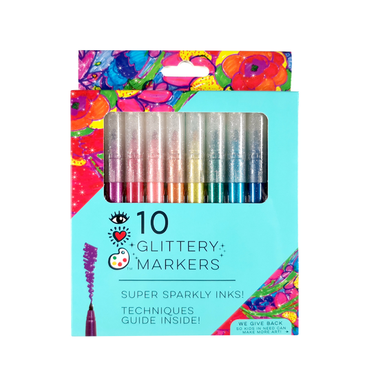 10 Glittery Markers - IHeartArt