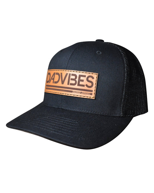 DadVibes Leather Patch Black Mesh FLEXFIT