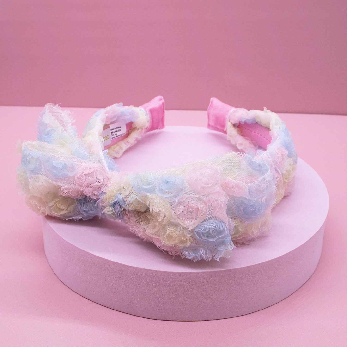 Big Bow Headband - Double Layer Rainbow Mini Rosette