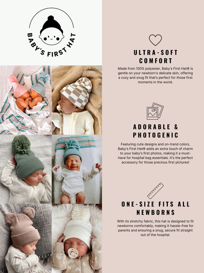 Baby's First Hat - Petal Pink Bow