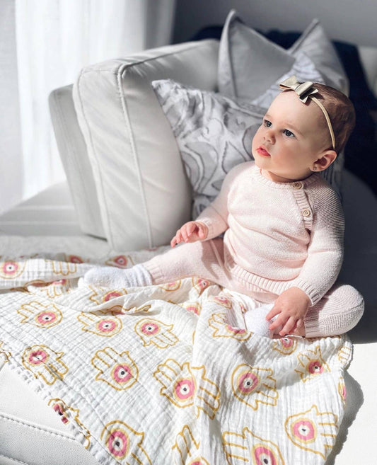 Hamsa Swaddle Blanket -  Evil Eye