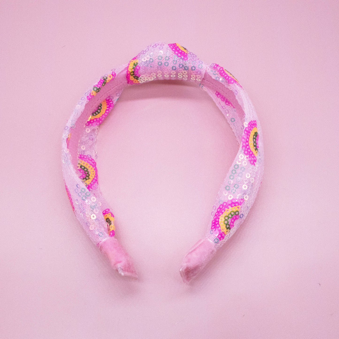 Rainbow Sequin Knotted Headband