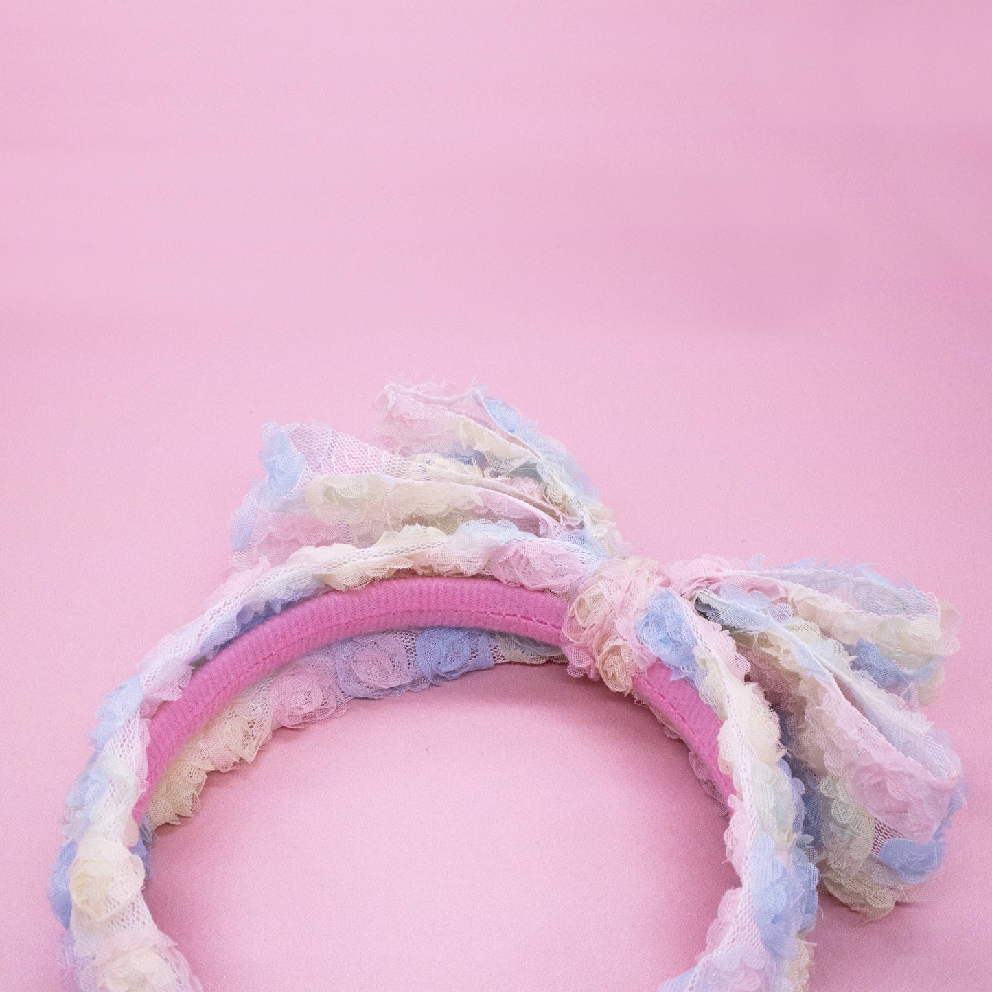 Big Bow Headband - Double Layer Rainbow Mini Rosette