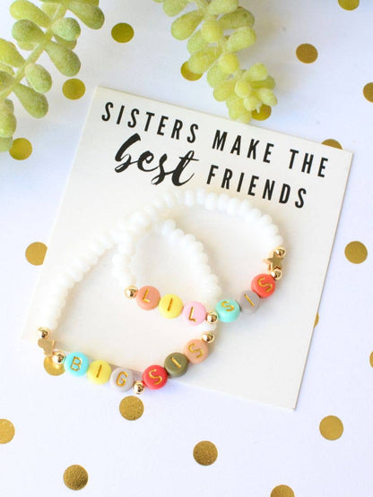 Big sis Lil sis best friends bracelet set - Birthday