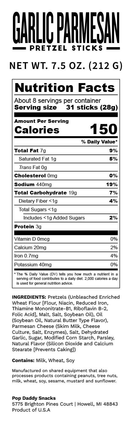 Garlic Parmesan Seasoned Pretzels 7.5oz