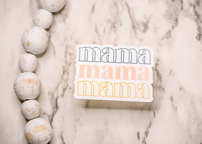 Mama Stacked - Clear Vinyl Sticker - 3"x3"