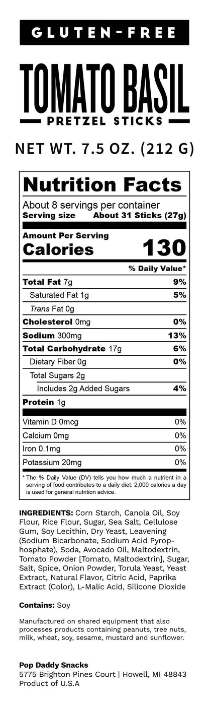 Tomato Basil Seasoned Pretzels 7.5 oz - Gluten-Free