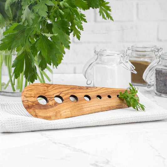 Olive Wood Herb Stripper – Handmade Kitchen Tool
