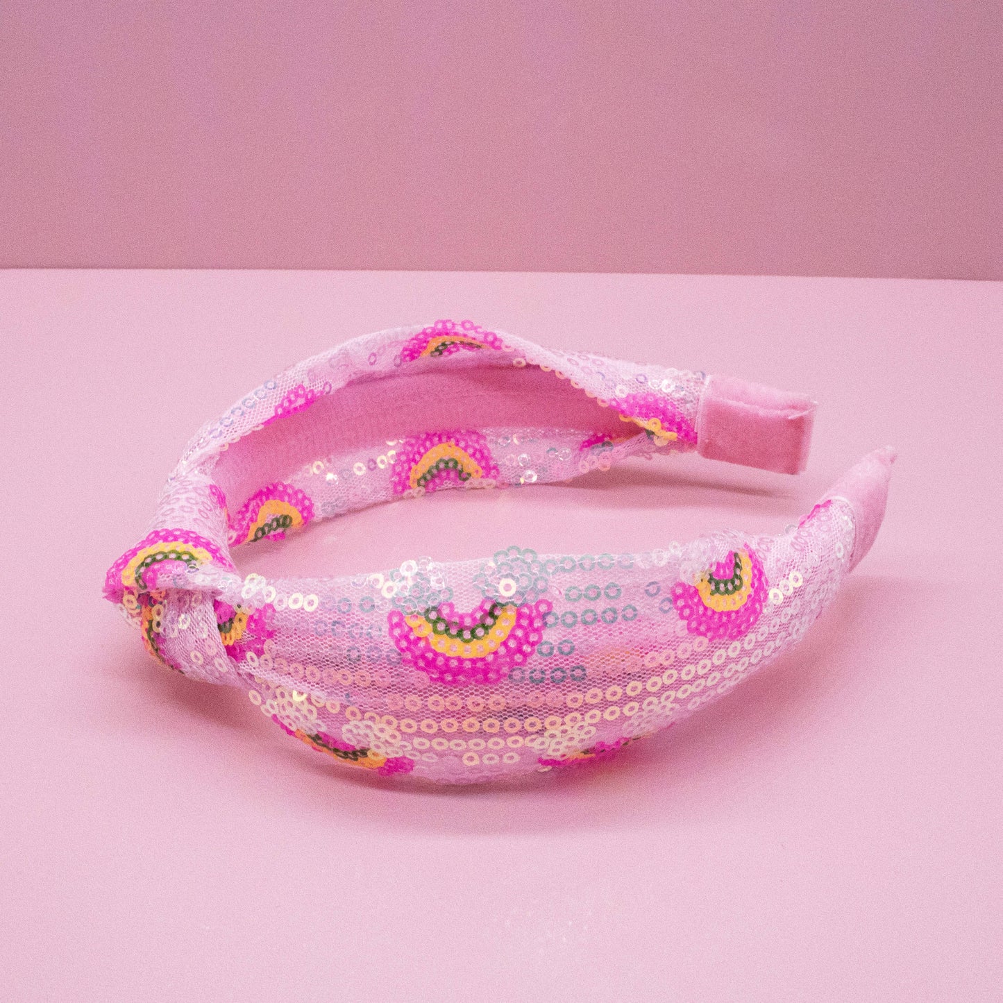 Rainbow Sequin Knotted Headband