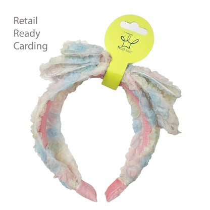 Big Bow Headband - Double Layer Rainbow Mini Rosette
